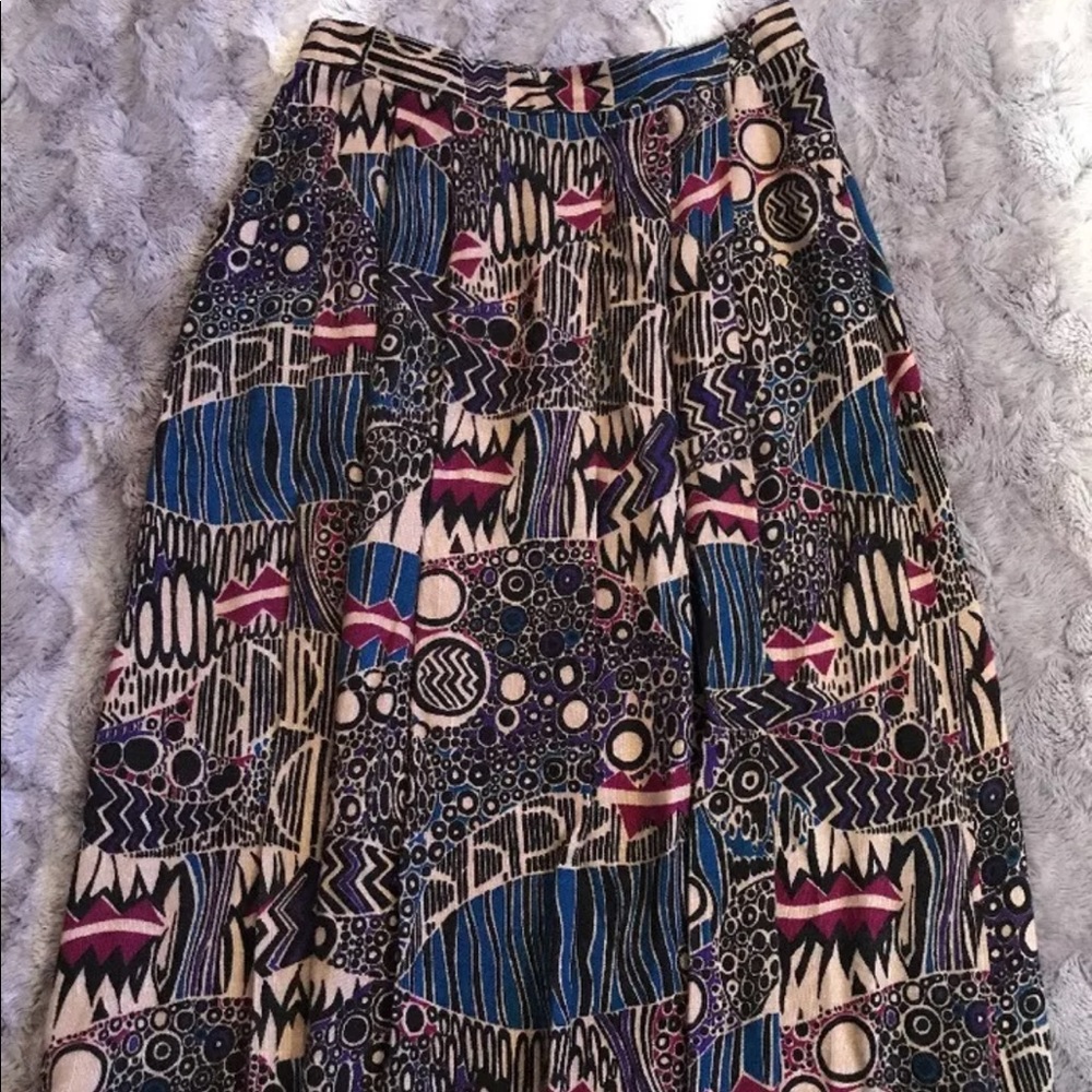 Vtg 80’s Charles Scott Skirt Sz M Geometric Gypsy